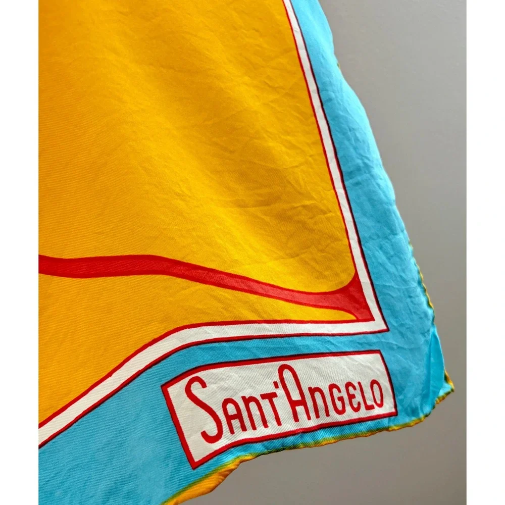 Vintage 1960s 70s Giorgio di Sant'Angelo Top Big Psychedelic Silk Scarf Mod